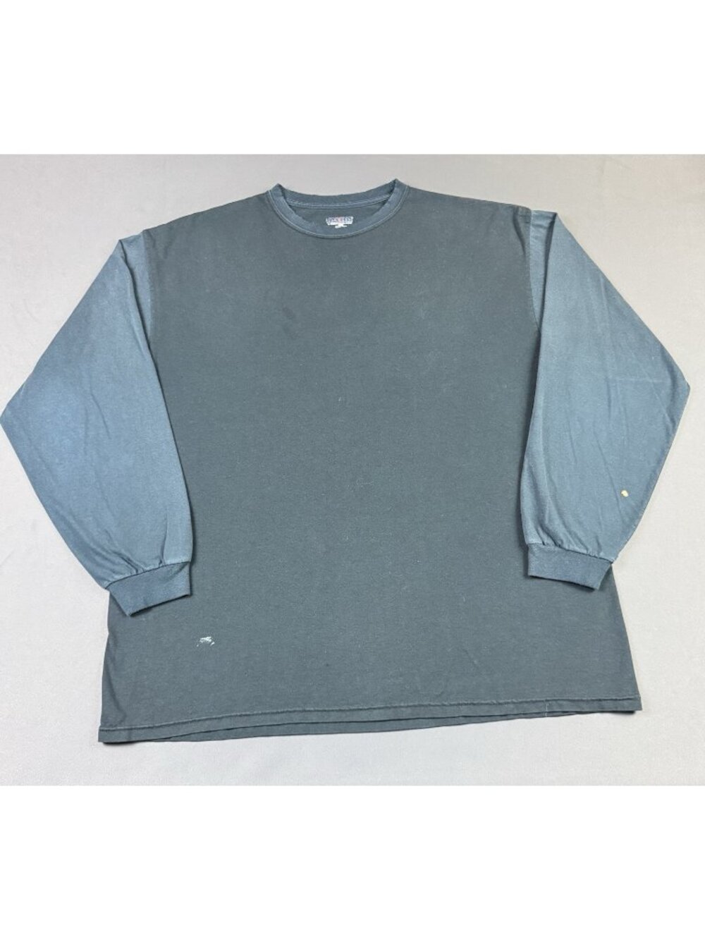 Rare Vintage Y2K Jerzees Blank Black Long Sleeve Shirt Sun Fade Thrashed XL